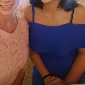 Blue dress with bell top